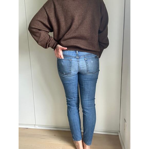 7 For All Mankind Jeans Size 27 Distressed Skinny Denim Ankle Holey - Picture 7 of 12